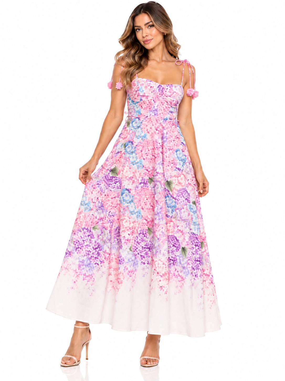 CASUAL VL.FLORES AZUL Y ROSA    S