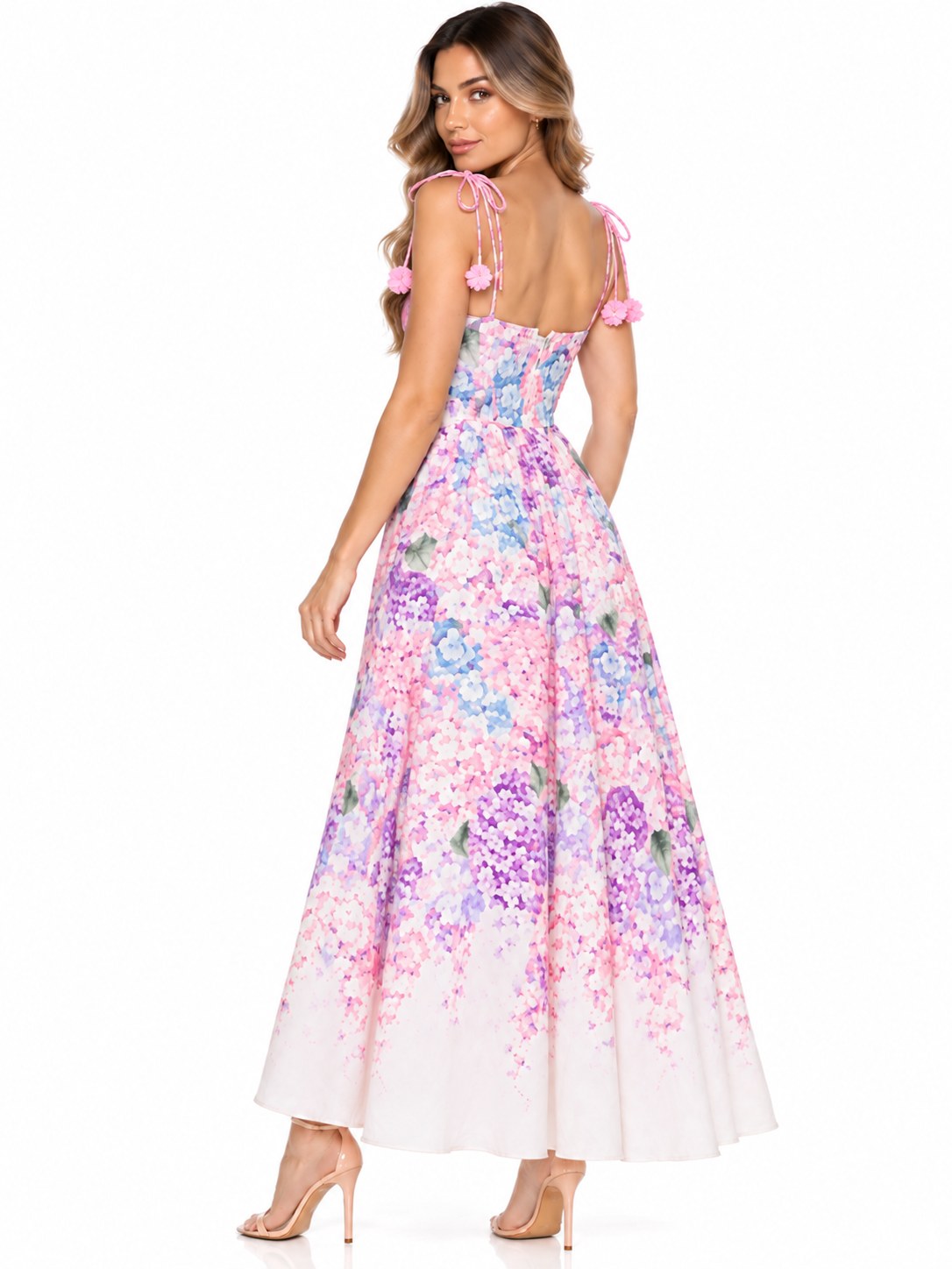 CASUAL VL.FLORES AZUL Y ROSA    S