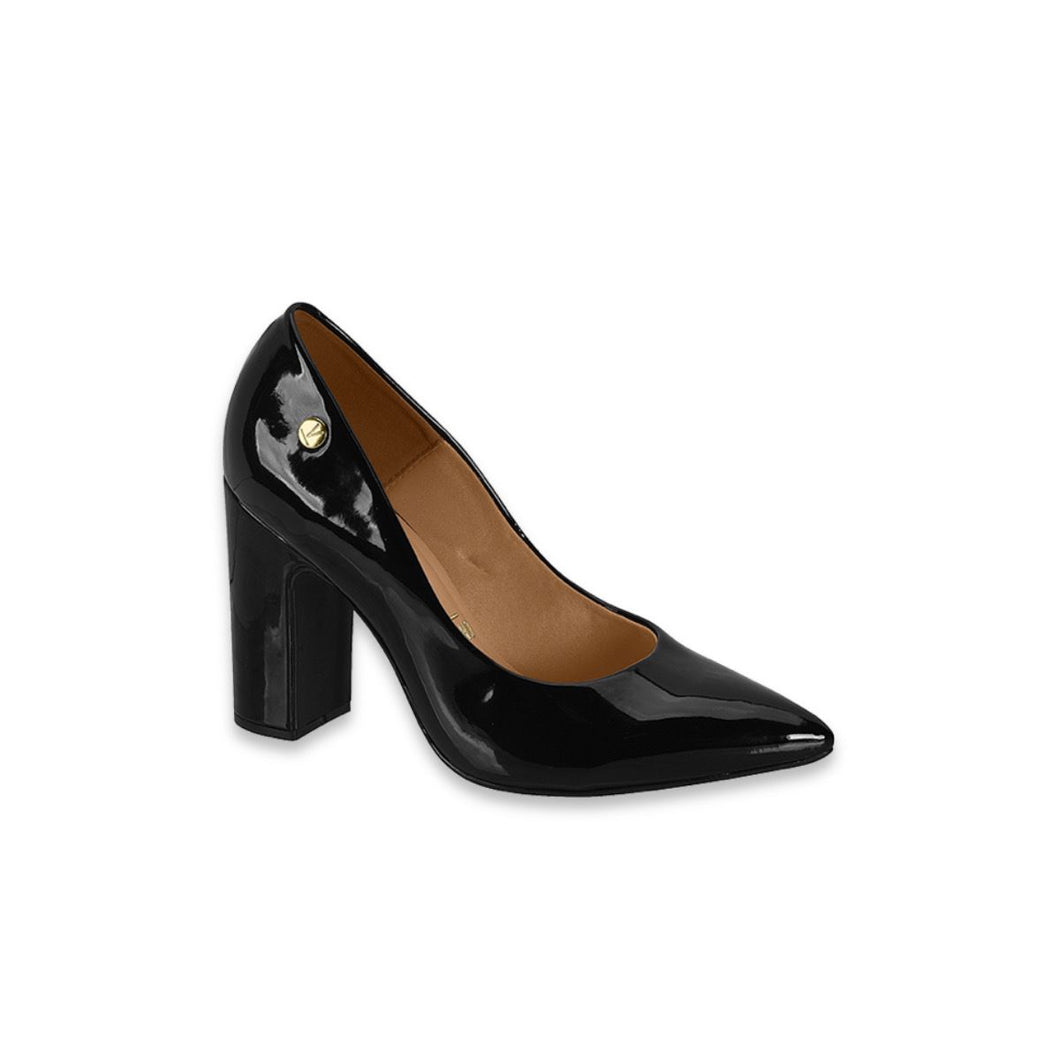 STILETTO NEGRO VERNIZ TACON GRUESO