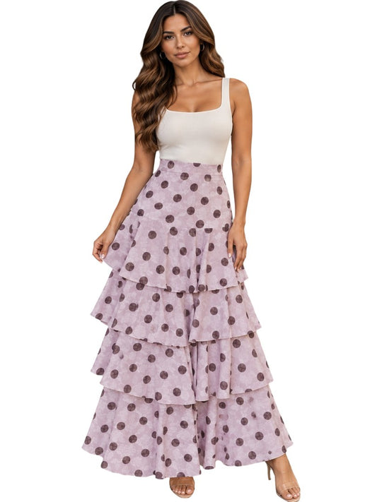 FALDA L.BOLEROS PUNTOS ROSA    S