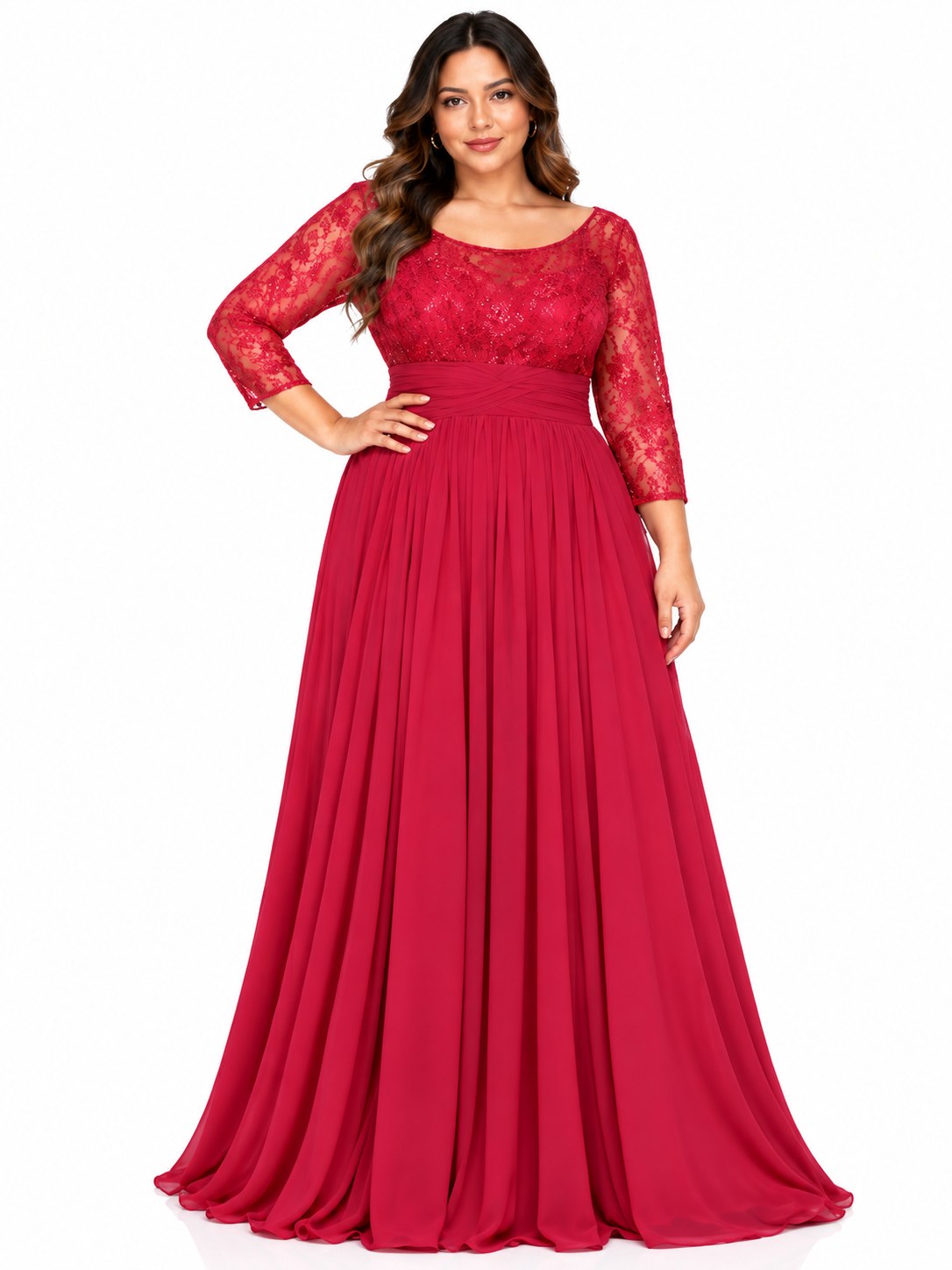 GLAM VL. ENCAJE M3/4 VINOTINTO     XL