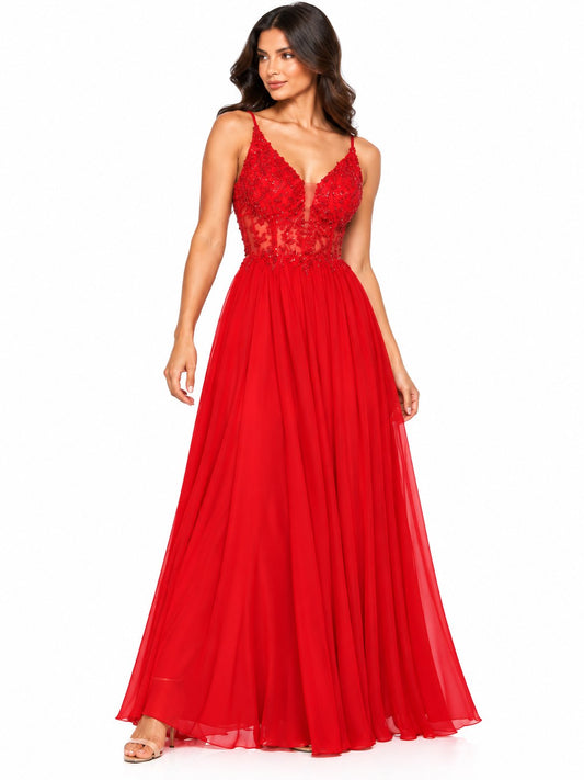 GLAM VL.CORSET PIEDRAS ROJO      M