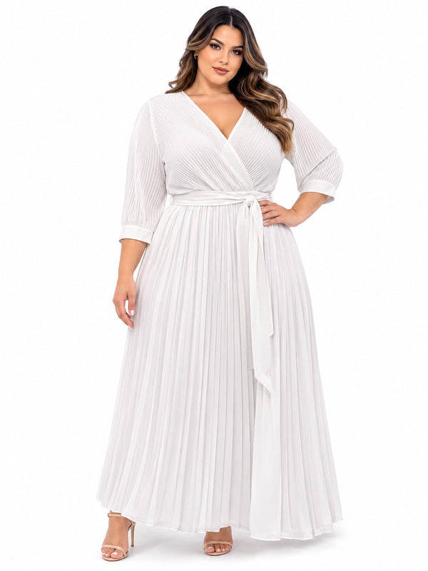 Vestido plus elegante - Ref: 4000X-210 | Blanco | PLU 61485