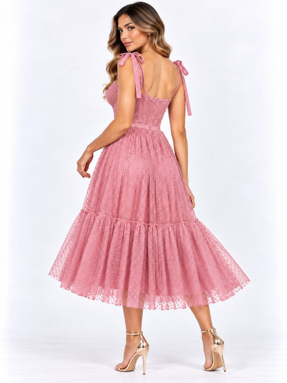 V.CHANEL TUL CORSET PUNTOS P.ROSA     S