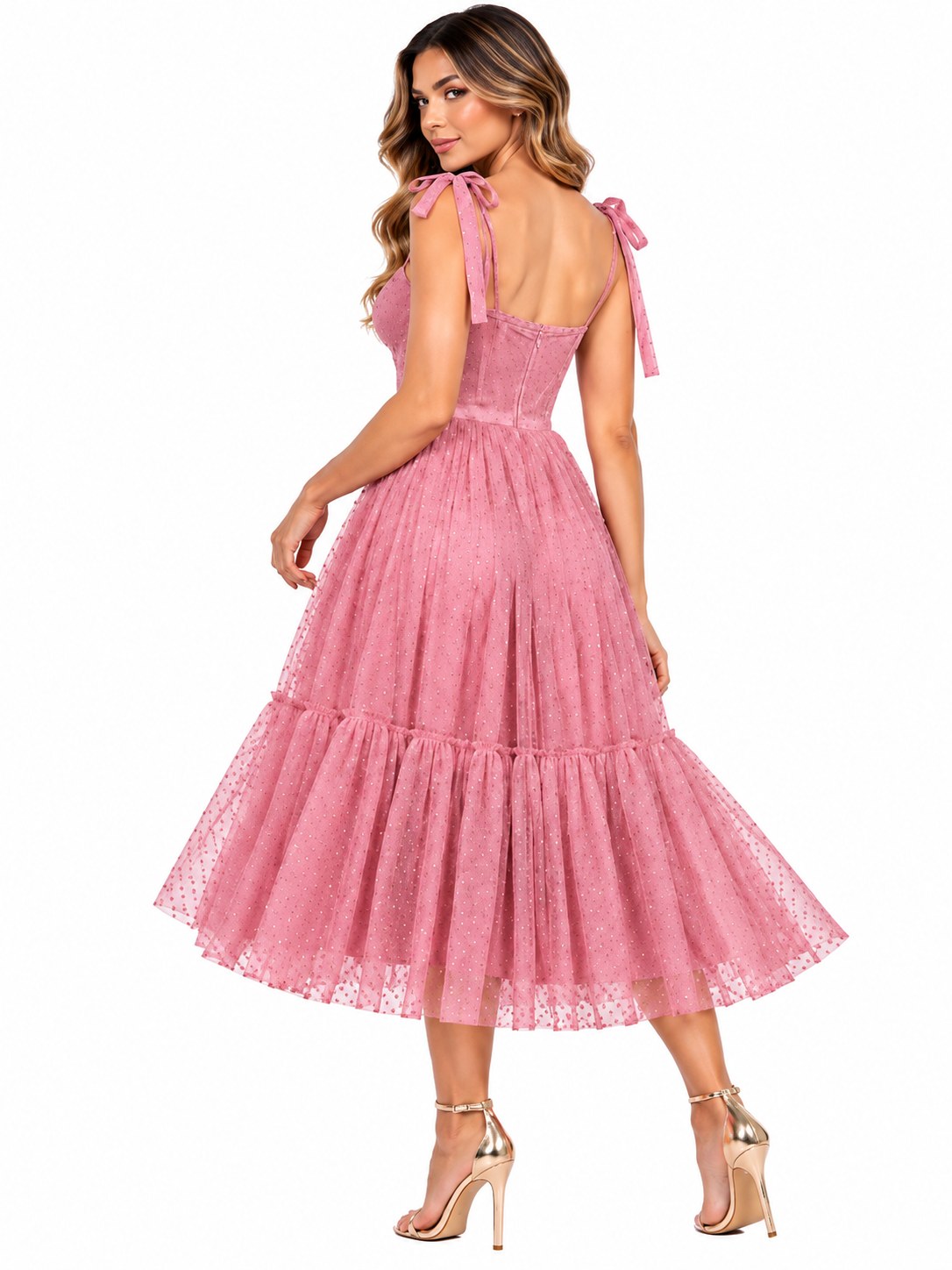 V.CHANEL TUL CORSET PUNTOS P.ROSA     S