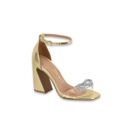 SANDALIA METALIZADO/PREMIUM DORADO/CRISTAL