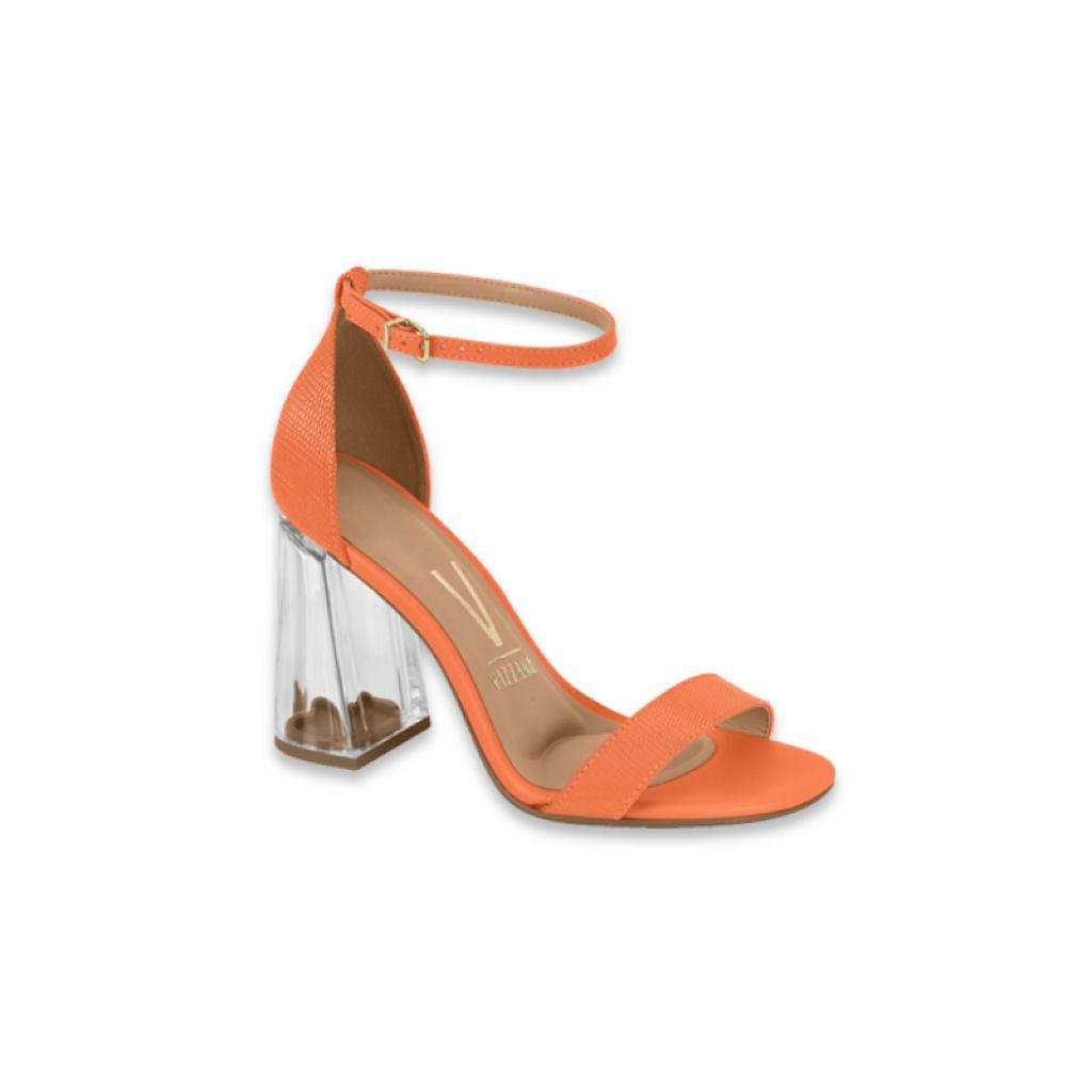 SANDALIA VERNIZ LEZARD PARIS NARANJA INTENSE